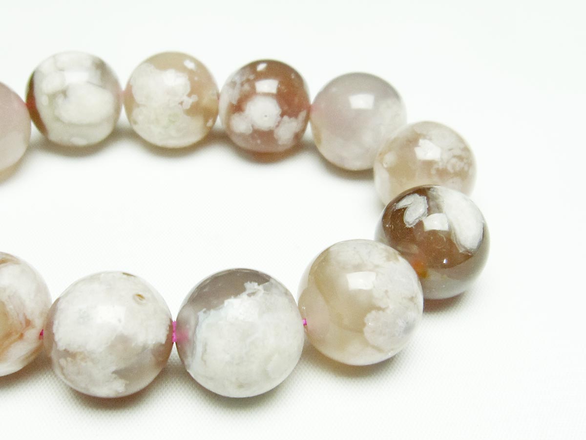 チェリーブロッサムアゲート ブレスレット 桜瑪瑙 18mm メール便可 111-24559