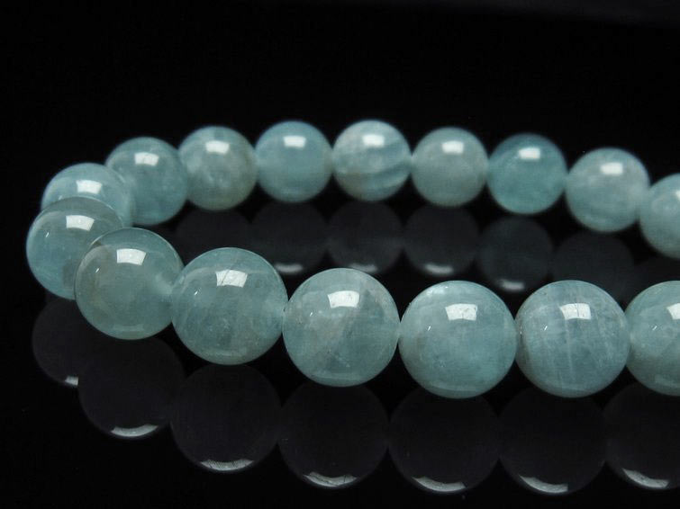 アクアマリン ブレスレット 10mm 一点物 111-34034