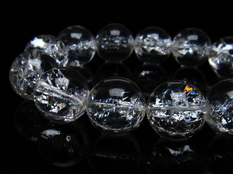 アイリスクォーツ 水晶 ブレスレット 18mm 一点物 111-35489