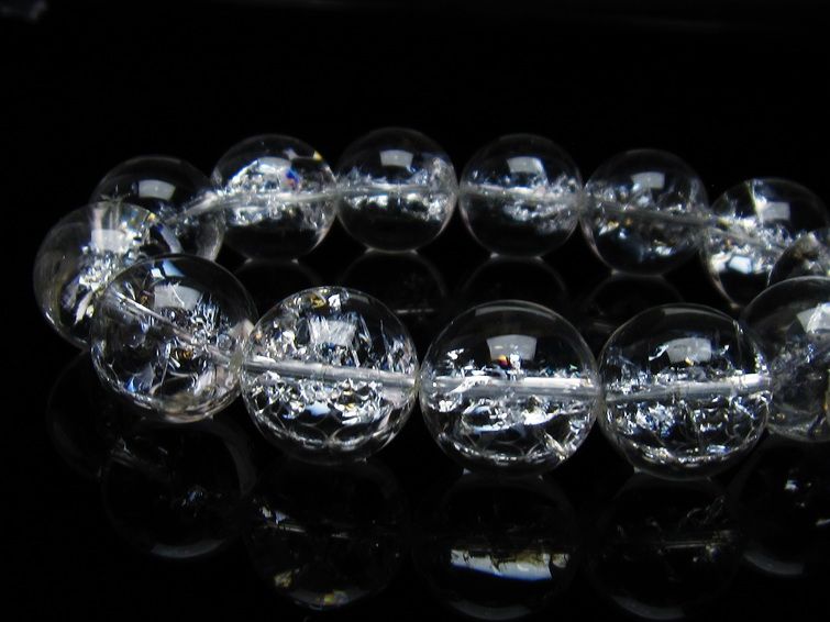アイリスクォーツ 水晶 ブレスレット 18mm 一点物 111-35493