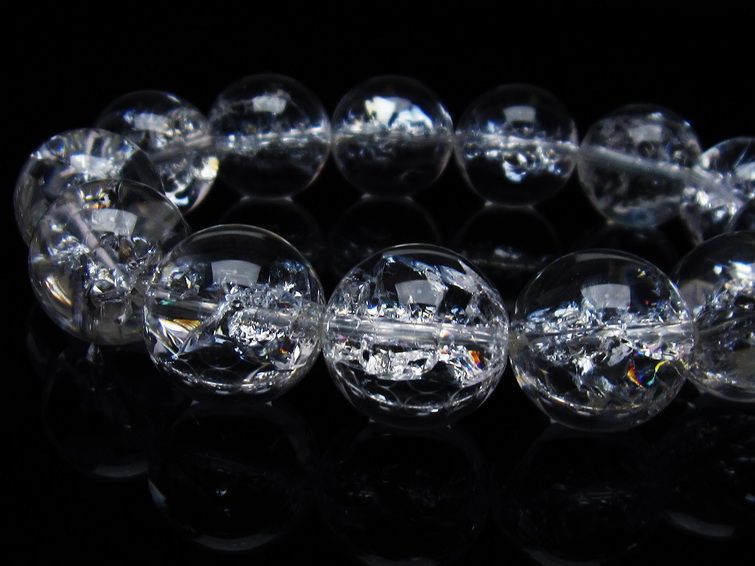 アイリスクォーツ 水晶 ブレスレット 18mm 一点物 111-35498