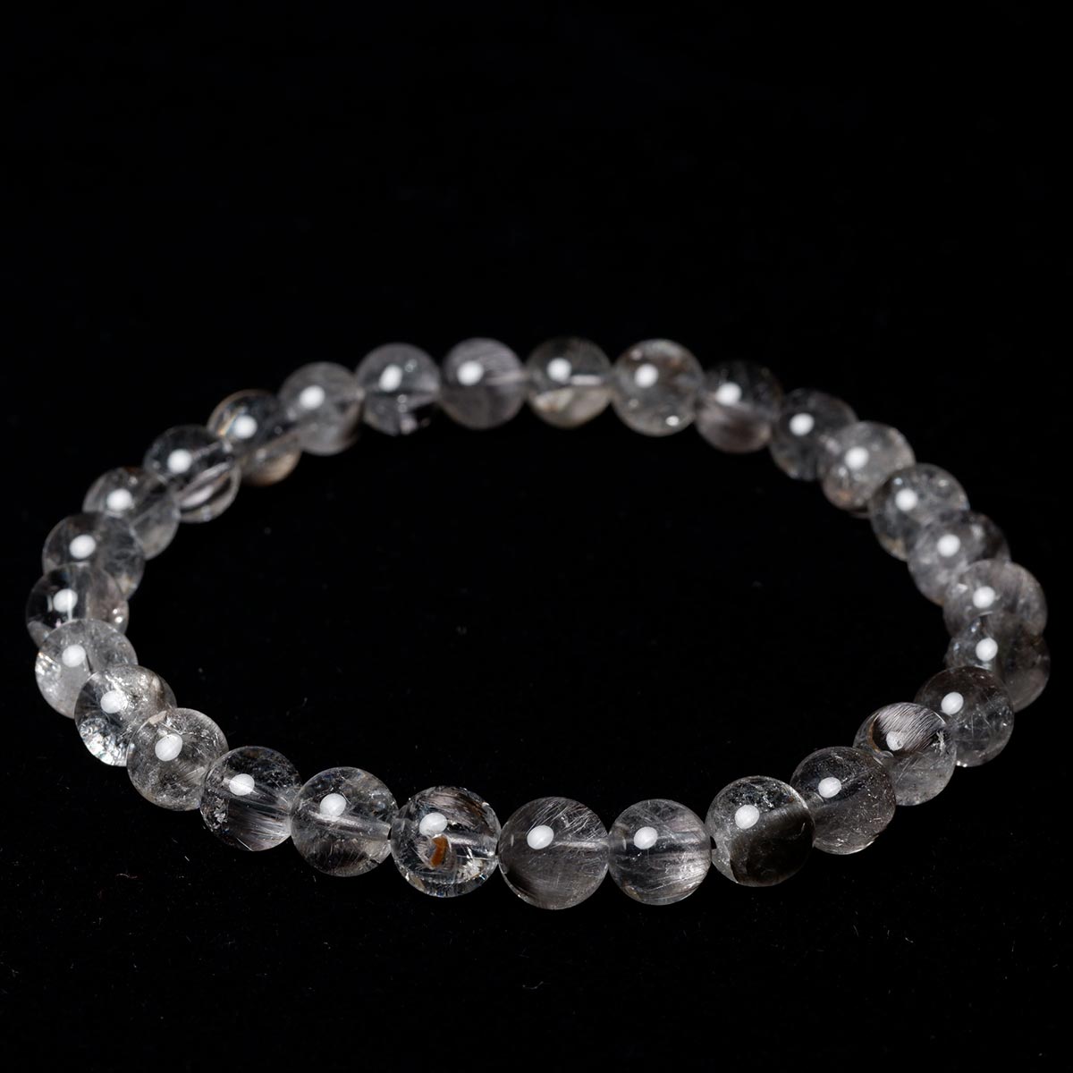 ルチルクォーツ プラチナルチル ブレスレット 7mm 一点物 111-35586