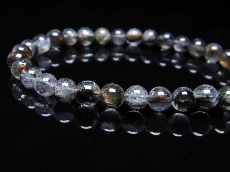 プラチナルチルクォーツ ブレスレット 6mm 一点物 111-35625