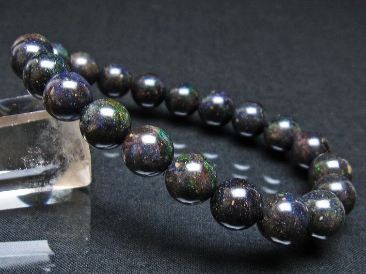 ブラックオパール ブレスレット 10mm 一点物 111-37889