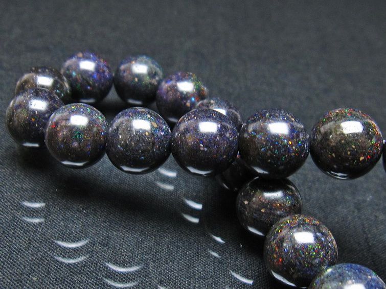 ブラックオパール ブレスレット 11mm 一点物 111-37893
