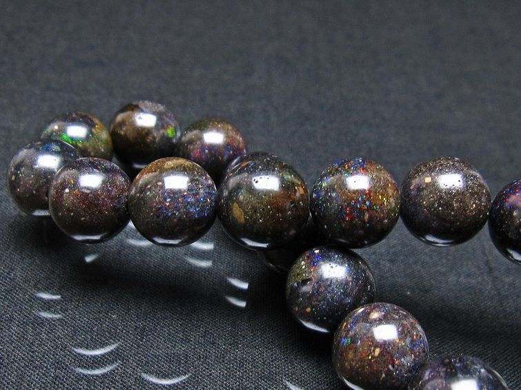 ブラックオパール ブレスレット 11mm 一点物 111-37894