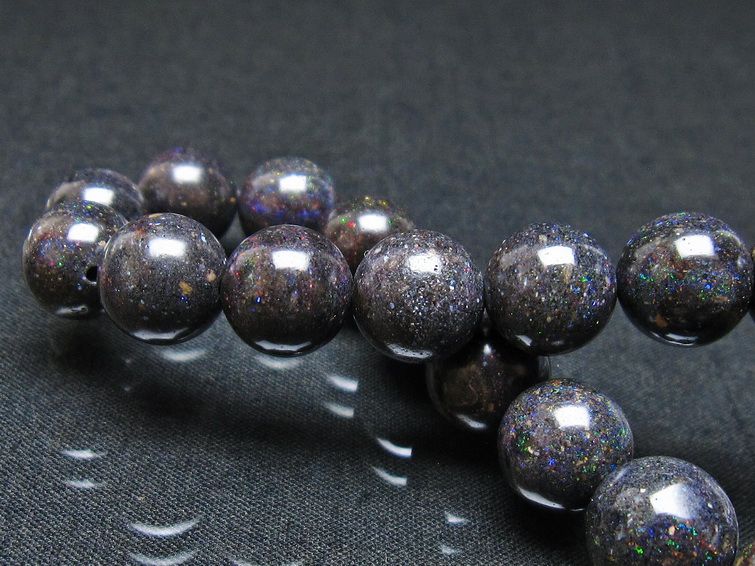 ブラックオパール ブレスレット 11mm 一点物 111-37897