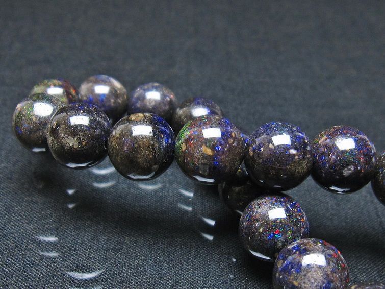 ブラックオパール ブレスレット 10mm 一点物 111-37899