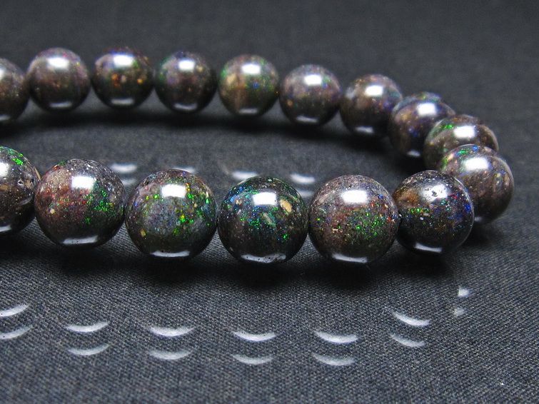 ブラックオパール ブレスレット 10mm 一点物 111-37910