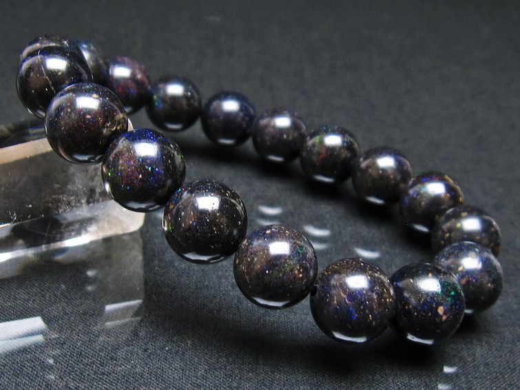 ブラックオパール ブレスレット 11mm 一点物 111-37911