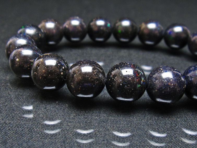 ブラックオパール ブレスレット 11mm 一点物 111-37911