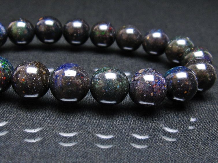 ブラックオパール ブレスレット 11mm 一点物 111-37914