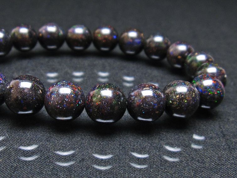 ブラックオパール ブレスレット 10mm 一点物 111-37916