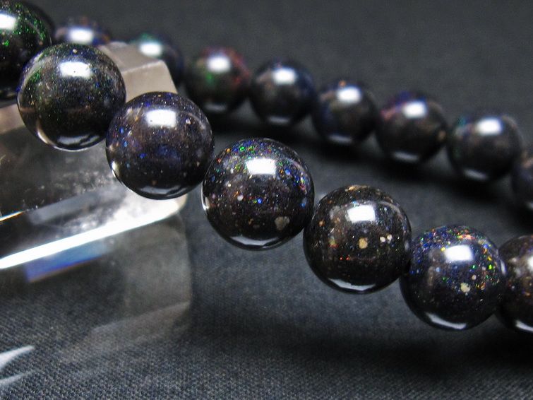 ブラックオパール ブレスレット 10mm 一点物 111-37920