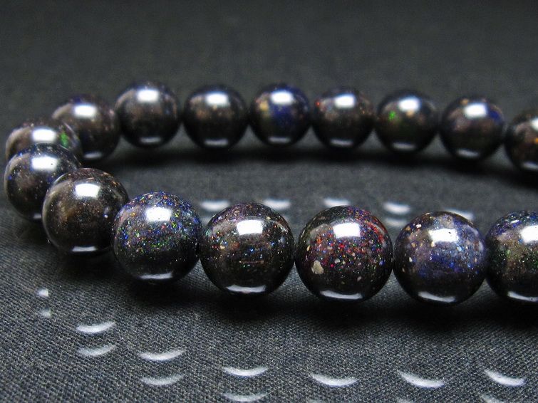 ブラックオパール ブレスレット 10mm 一点物 111-37920