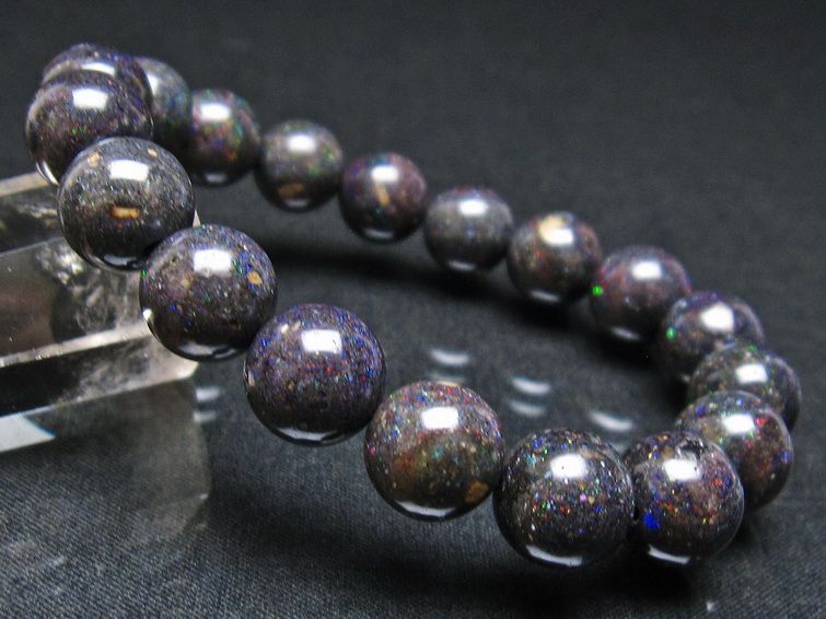ブラックオパール ブレスレット 10mm 一点物 111-37924