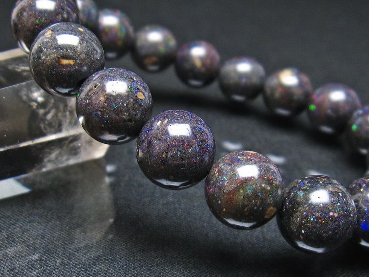 ブラックオパール ブレスレット 10mm 一点物 111-37924