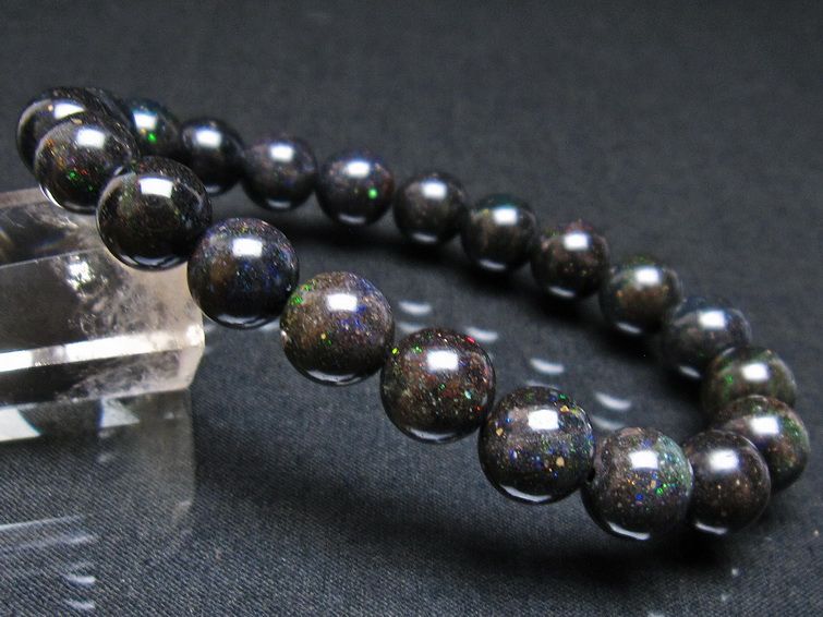 ブラックオパール ブレスレット 10mm 一点物 111-37930