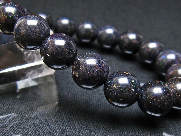 ブラックオパール ブレスレット 11mm 一点物 111-37937