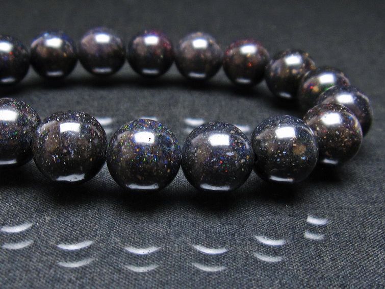 ブラックオパール ブレスレット 11mm 一点物 111-37937