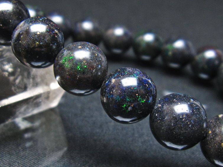ブラックオパール ブレスレット 11mm 一点物 111-37939