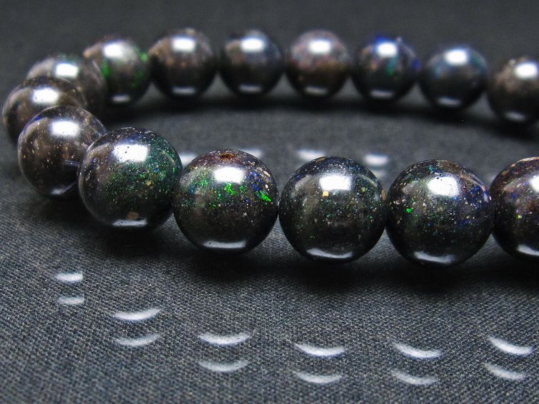 ブラックオパール ブレスレット 11mm 一点物 111-37939
