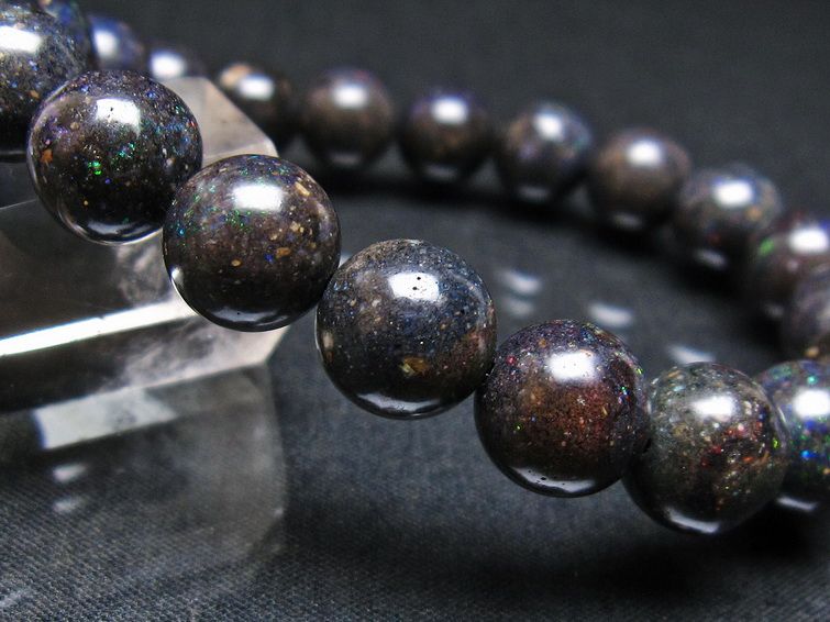 ブラックオパール ブレスレット 10mm 一点物 111-37948