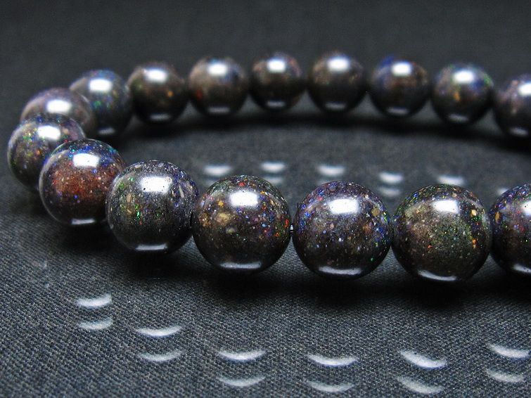 ブラックオパール ブレスレット 10mm 一点物 111-37948