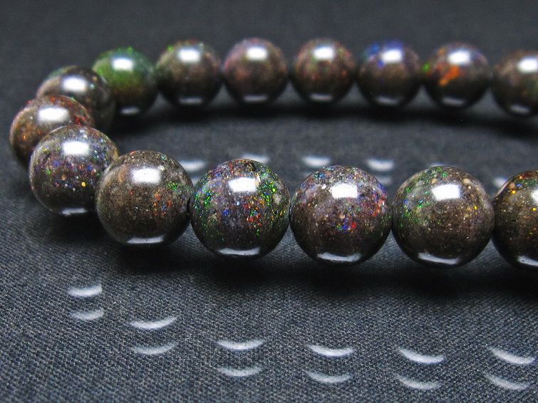 ブラックオパール ブレスレット 10mm 一点物 111-37949