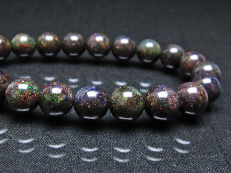 ブラックオパール ブレスレット 10mm 一点物 111-37950