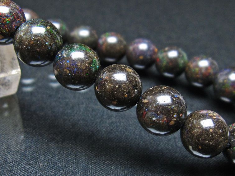 ブラックオパール ブレスレット 10mm 一点物 111-37952