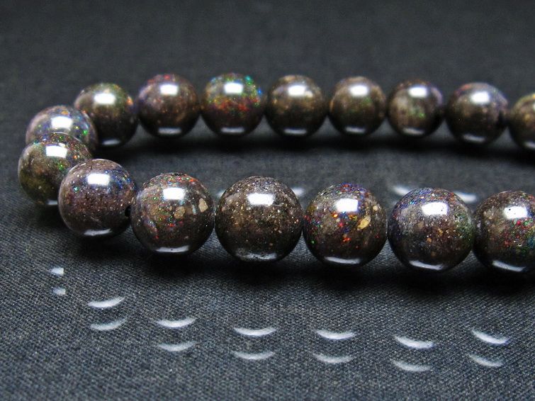ブラックオパール ブレスレット 10mm 一点物 111-37952
