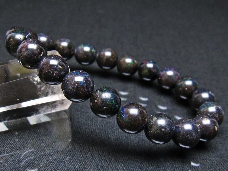 ブラックオパール ブレスレット 10mm 一点物 111-37955