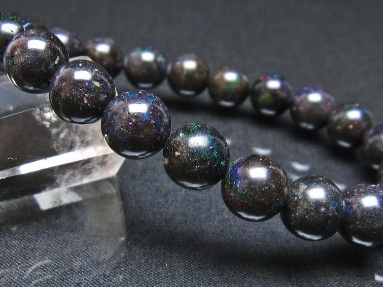 ブラックオパール ブレスレット 10mm 一点物 111-37955