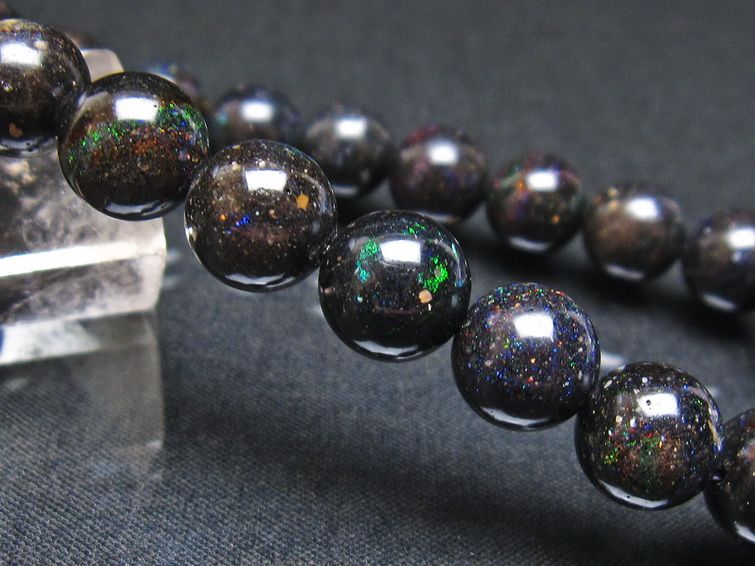 ブラックオパール ブレスレット 10mm 一点物 111-37965