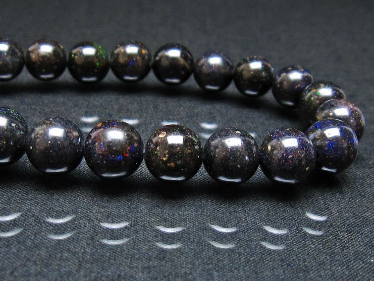 ブラックオパール ブレスレット 10mm 一点物 111-37965