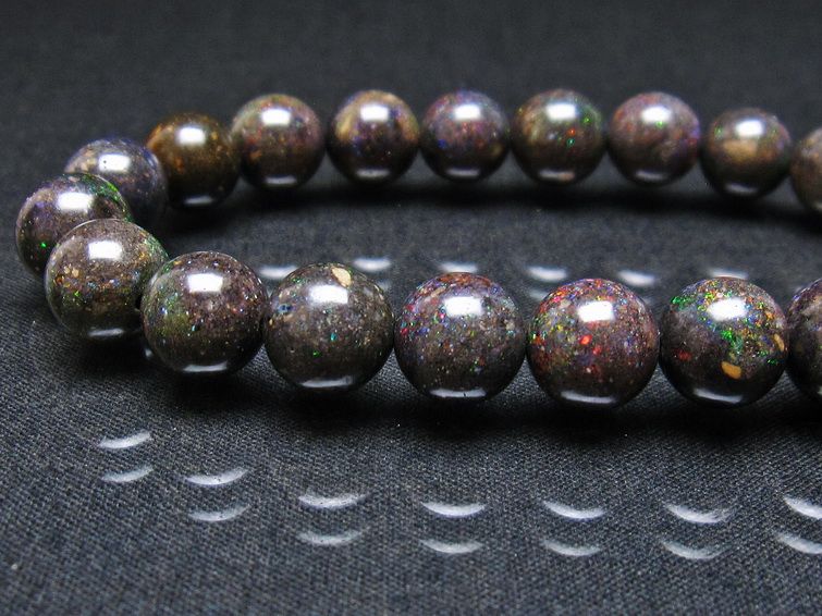 ブラックオパール ブレスレット 10mm 一点物 111-37967