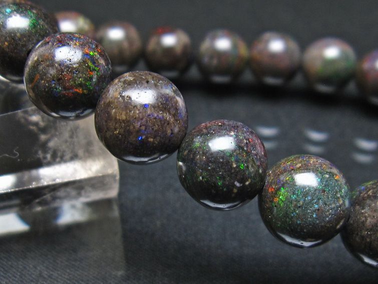 ブラックオパール ブレスレット 10mm 一点物 111-37968
