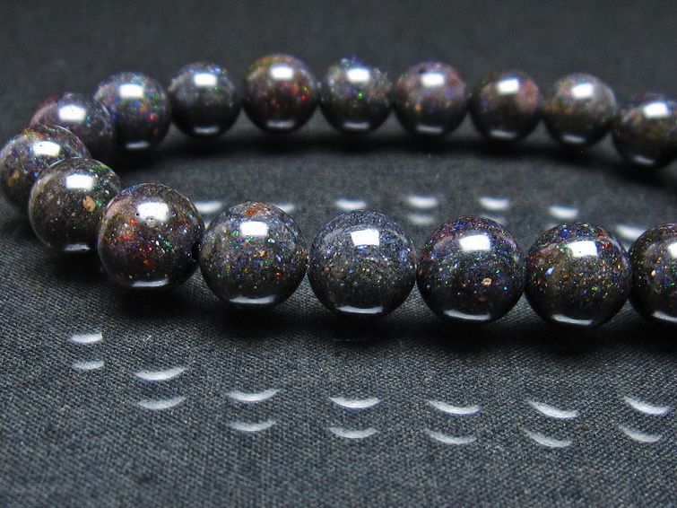 ブラックオパール ブレスレット 10mm 一点物 111-37972