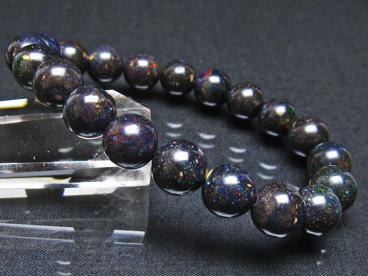 ブラックオパール ブレスレット 10mm 一点物 111-37977