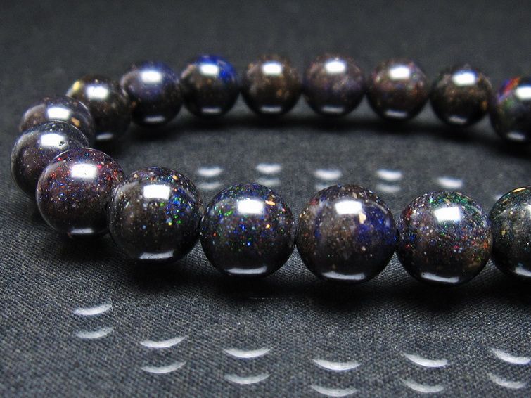 ブラックオパール ブレスレット 10mm 一点物 111-37977