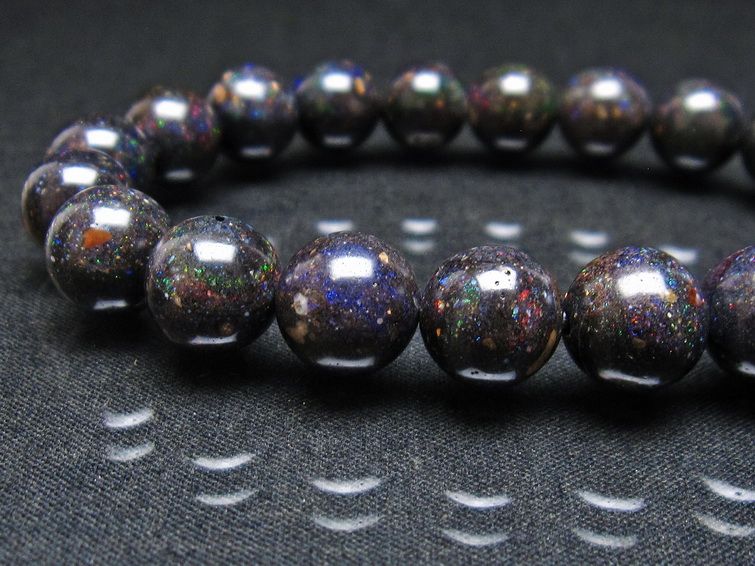 ブラックオパール ブレスレット 10mm 一点物 111-37989