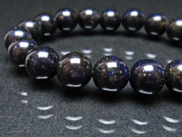 ブラックオパール ブレスレット 11mm 一点物 111-37992