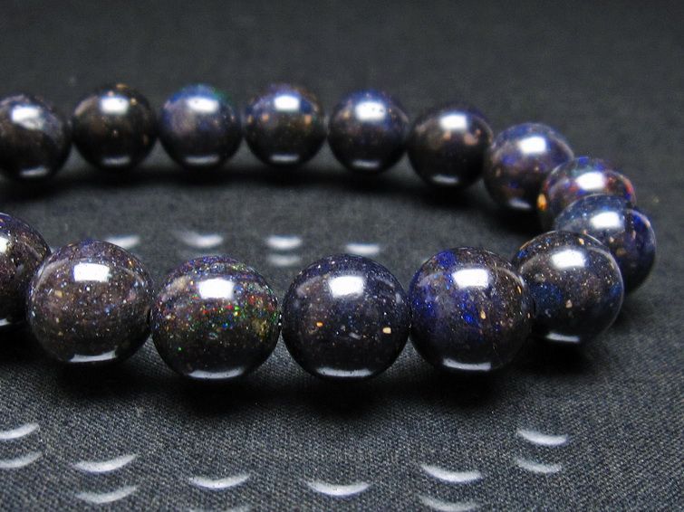 ブラックオパール ブレスレット 11mm 一点物 111-38023