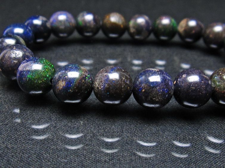 ブラックオパール ブレスレット 10mm 一点物 111-38026