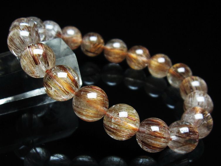 ルチルクォーツ ブレスレット キャッツアイ 10mm 一点物 111-38540