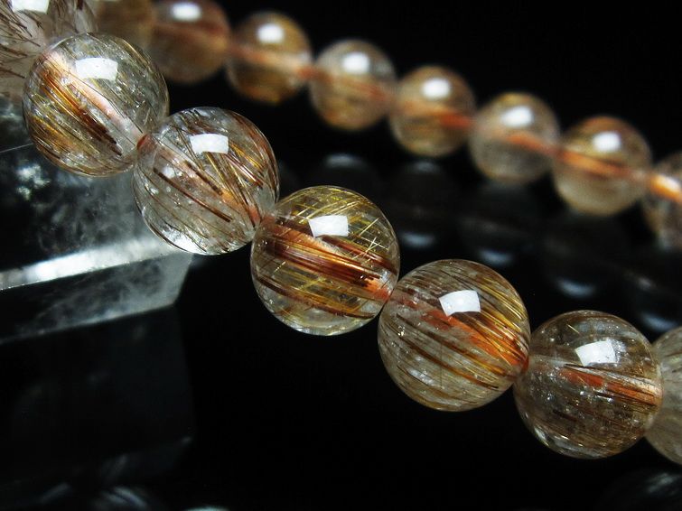 ルチルクォーツ ブレスレット キャッツアイ 10mm 一点物 111-38543
