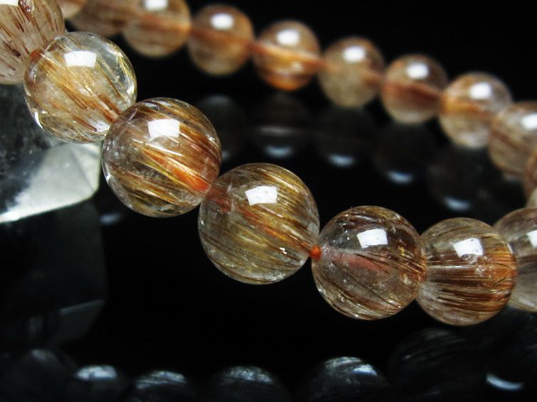 ルチルクォーツ ブレスレット キャッツアイ 10mm 一点物 111-38587