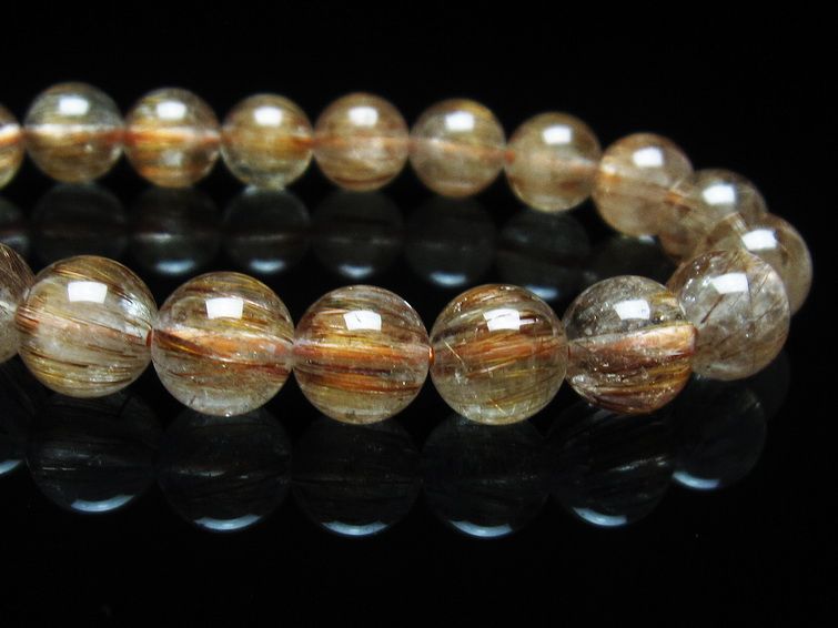 ルチルクォーツ ブレスレット キャッツアイ 10mm 一点物 111-38587