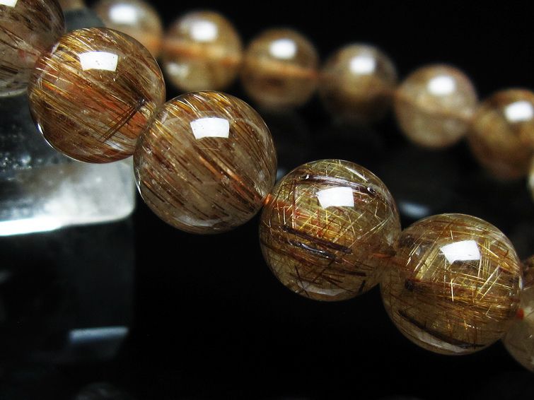 ルチルクォーツ ブレスレット キャッツアイ 10mm 一点物 111-38588